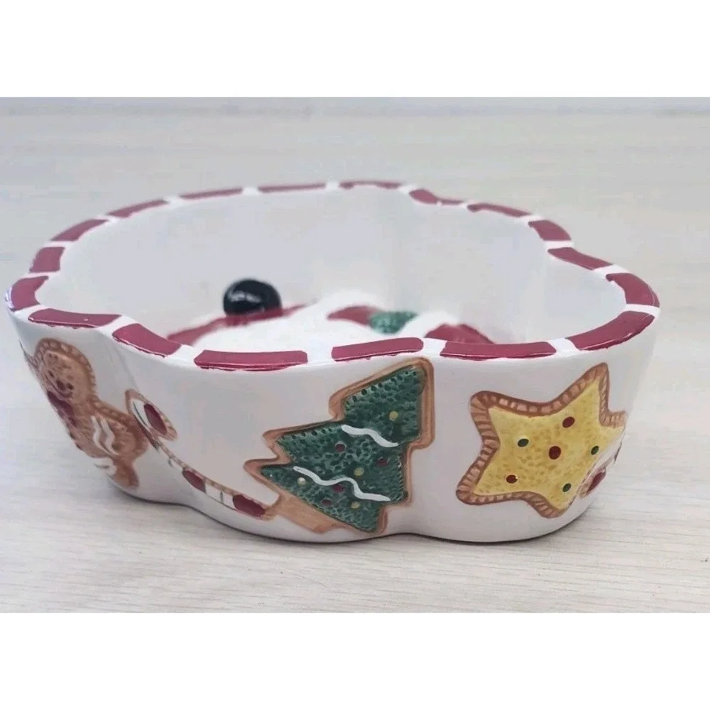 St. Nicholas Square 1998 Santa Claus Christmas Candy‎ Nut Trinket Jewerly Dish